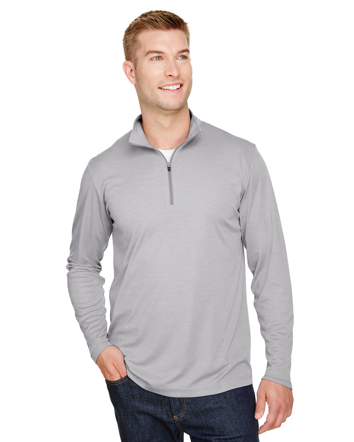 Team 365 Men's Zone Sonic Heather Performance Quarter-Zip - Hart County Tourism