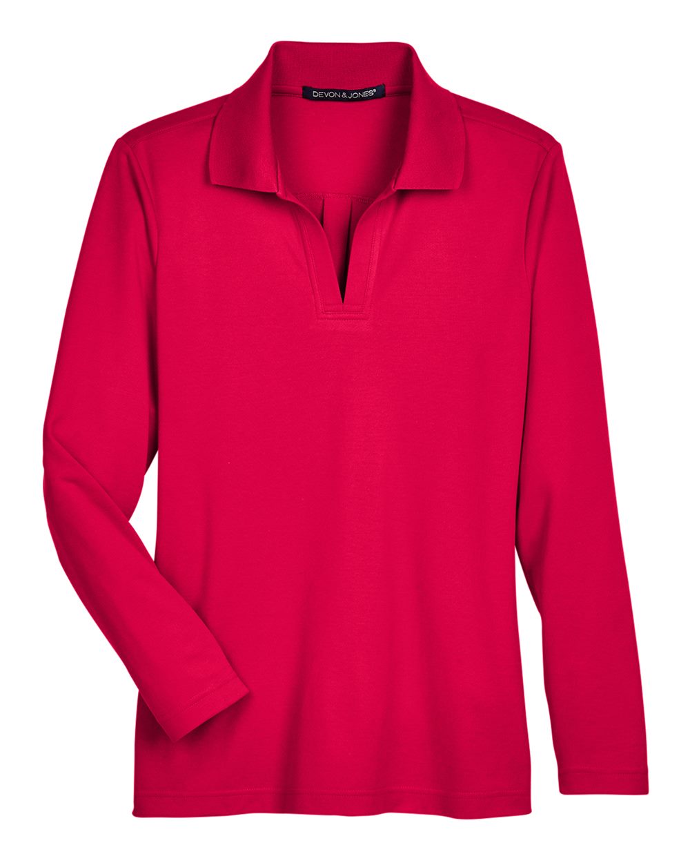 Devon & Jones CrownLux Performance Women's Plaited Long Sleeve Polo
