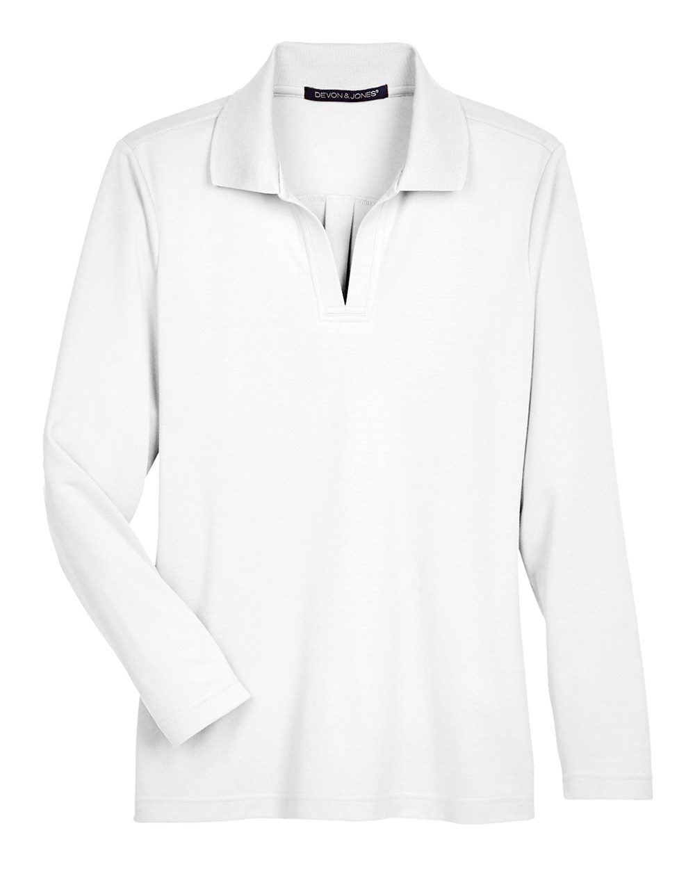 Devon & Jones CrownLux Performance Women's Plaited Long Sleeve Polo