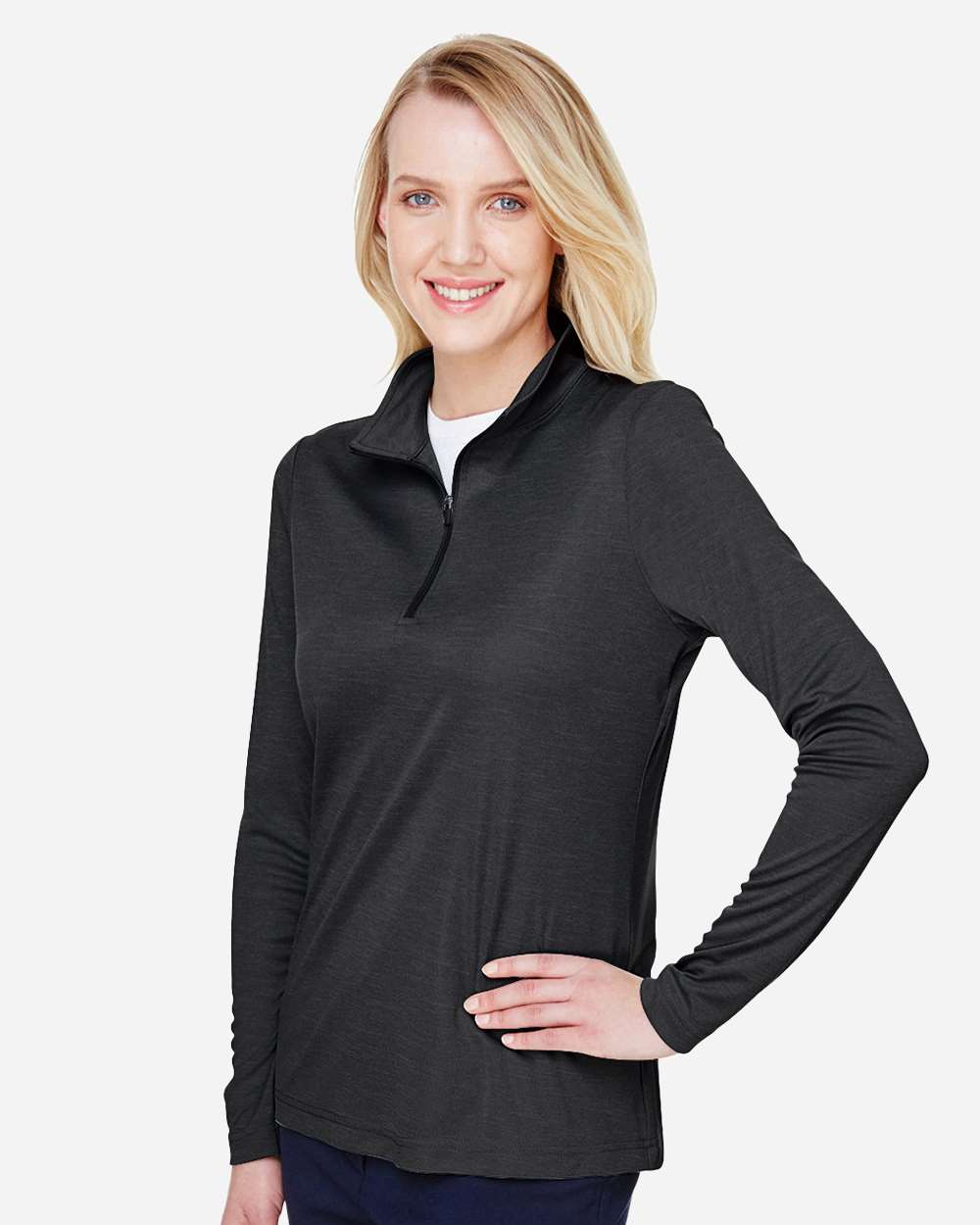 Team 365 Women's Zone Sonic Heather Performance Quarter-Zip Pullover